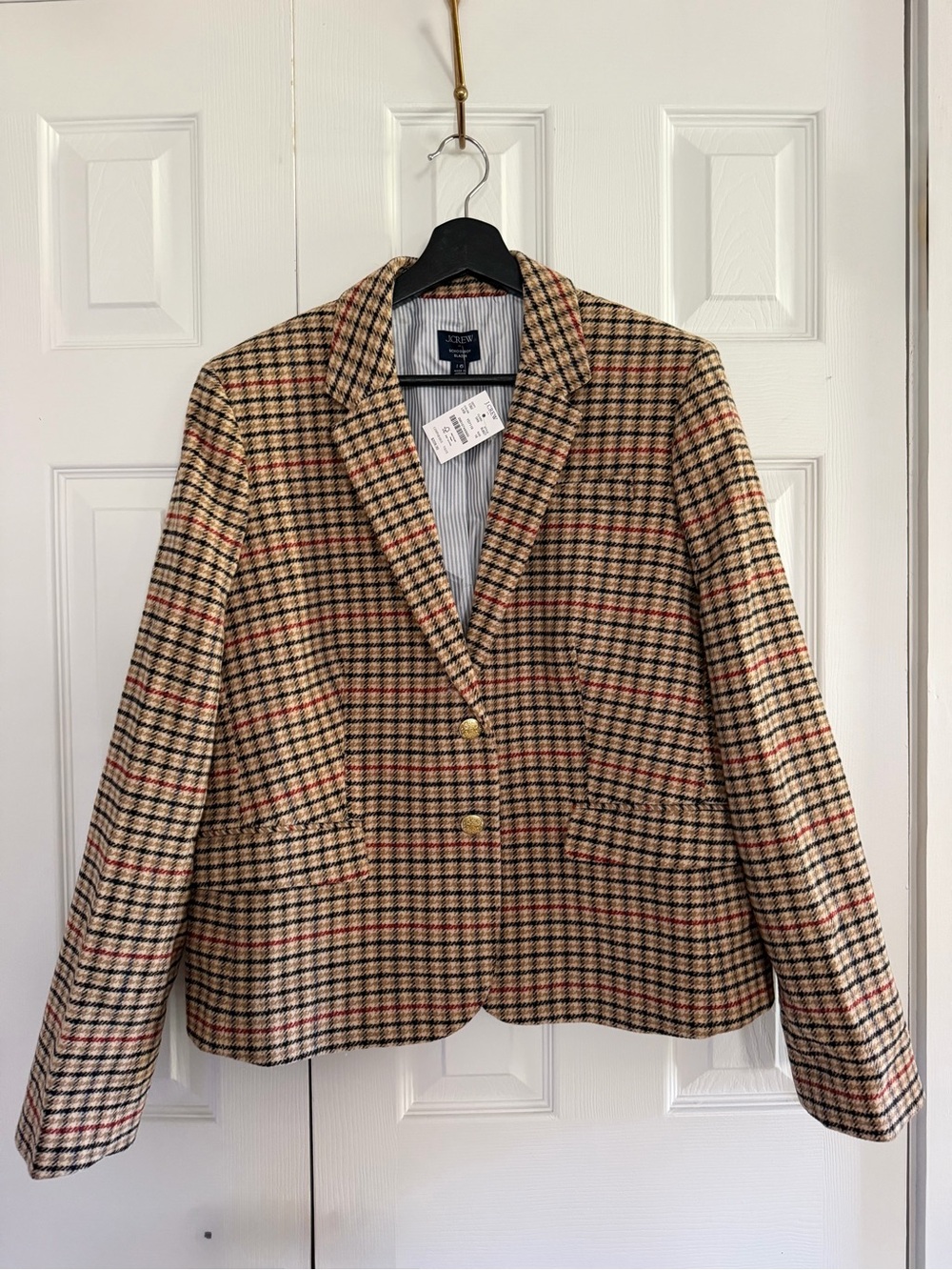J. Crew Factory Herringbone Wool-blend Schoolboy Blazer Size 16